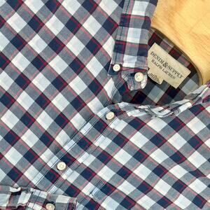 Denim & Supply Ralph Lauren Plaid Button Down Red White Blue Long Sleeve Large